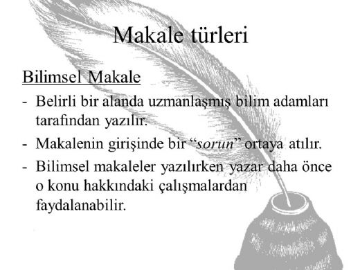 Makale Türleri ve Özellikleri